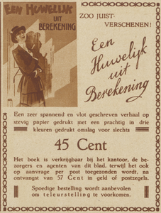 717357 Advertentie van het weekblad 'Utrecht in Woord en Beeld', Boothstraat3 te Utrecht, voor een 'Een Huwelijk uit ...